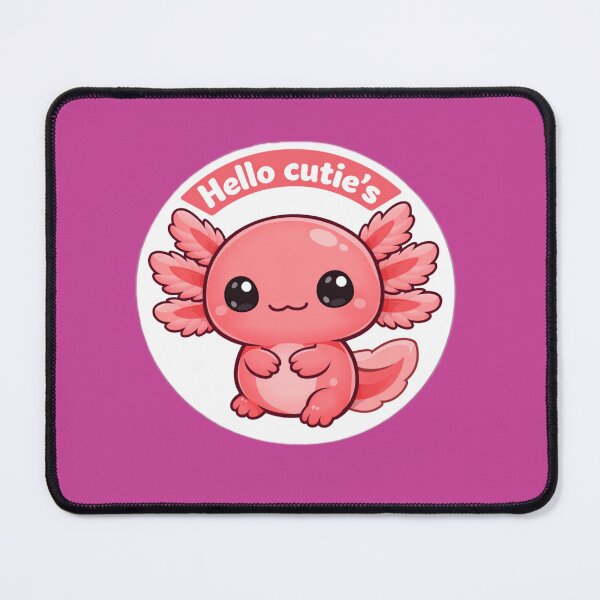 Item preview, CUTE PINK AXOLOTL STICKER - KAWAII MARINE LIFE PUNS designed and sold by ascendzero.