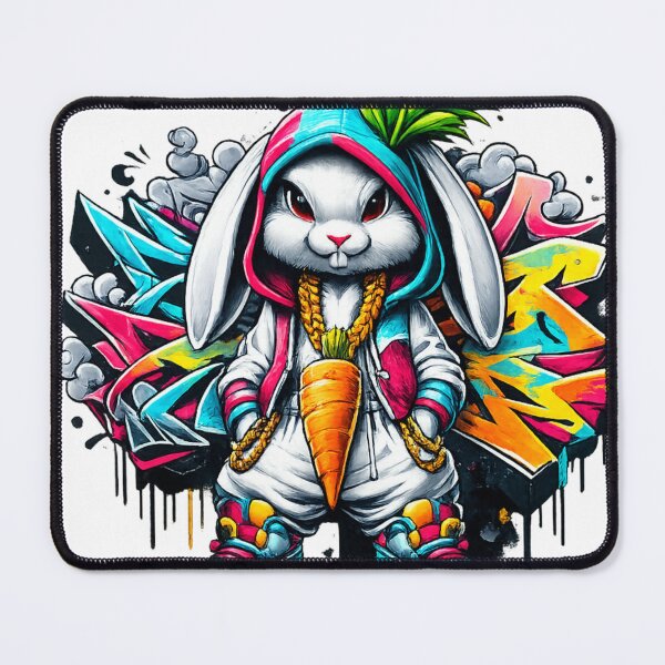 Item preview, Street Bunny Graffiti – Cool Hip Hop Rabbit Design designed and sold by Tinosshop.