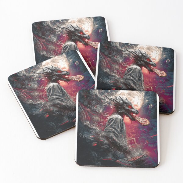Item preview, Infernal Pizza Dragon – Dark Fantasy Surreal Beast Art designed and sold by Grafititee.