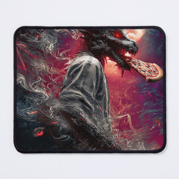 Item preview, Infernal Pizza Dragon – Dark Fantasy Surreal Beast Art designed and sold by Grafititee.