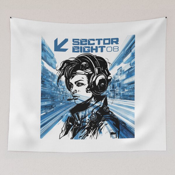Item preview, Cyberpunk Sector Eight Hacker Girl designed and sold by DimensionShift.