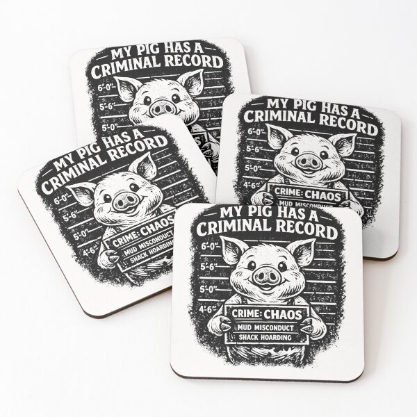 Item preview, My Pig Has A Criminal Record Funny Pig Owner Farm Animal Humor designed and sold by Pawsome Quotes.