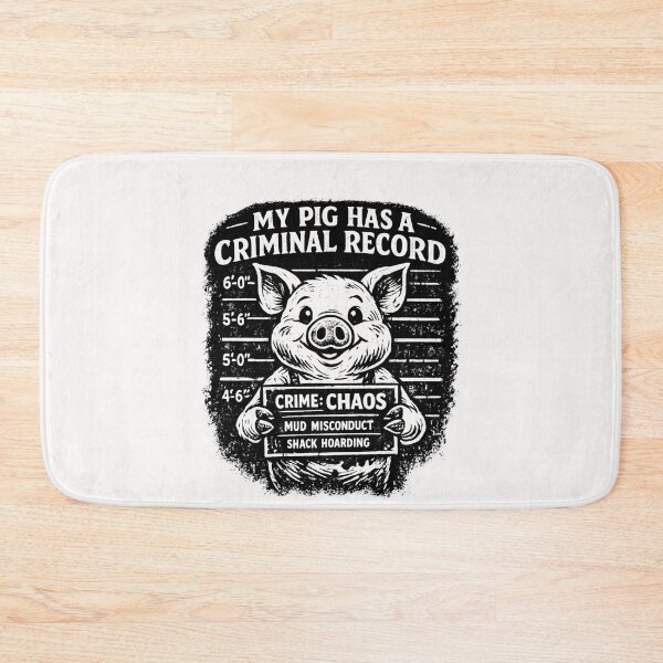 Item preview, My Pig Has A Criminal Record Funny Pig Owner Farm Animal Humor designed and sold by Pawsome Quotes.