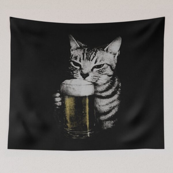 Item preview, Cat Beer Y2k Vintage 90s Funny Cats Meme Fun Kitty Drunk designed and sold by Malosortin.