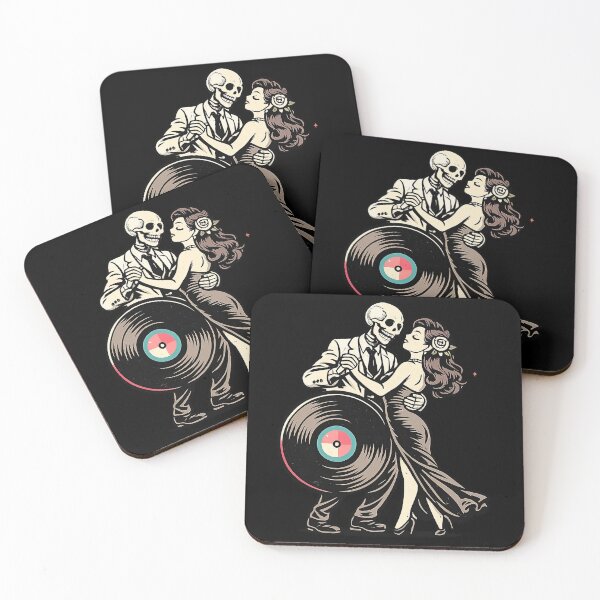 Item preview, Skeleton Couple Dancing with Vinyl Record – Vintage Gothic Music Love Art designed and sold by Ramkumar2025.