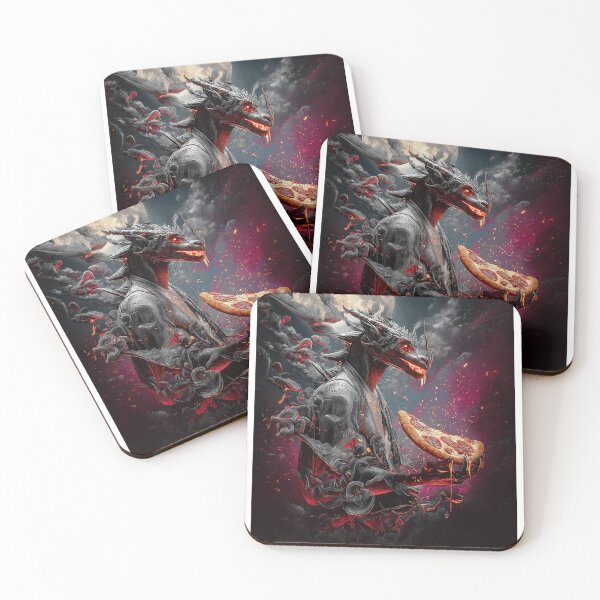 Item preview, Infernal Pizza Dragon – Dark Fantasy Surreal Beast Art designed and sold by Grafititee.