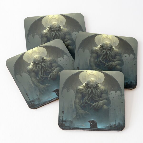 Item preview, The Last Worshipper — Epic Cthulhu Dark Fantasy Concept Art Print designed and sold by mistygate.