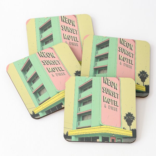 Item preview, Neon Sunset Motel & Retro Diner Aesthetic Poster designed and sold by shlepyart.