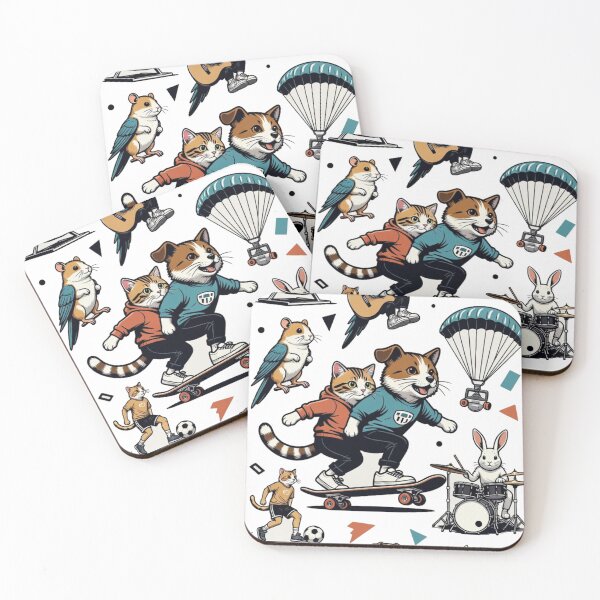 Item preview, Crazy Pet Hobby Mashup - Funny Animals Sports and Music Collage designed and sold by GenZFashion000.