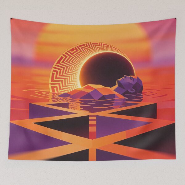 Item preview, Surreal Sunset Reflection – Floating Mind Dreamscape Illustration designed and sold by KiraChie.