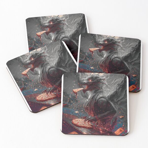 Item preview, Infernal Pizza Dragon – Dark Fantasy Surreal Beast Art designed and sold by Grafititee.