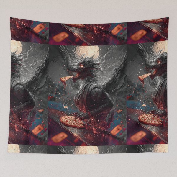 Item preview, Infernal Pizza Dragon – Dark Fantasy Surreal Beast Art designed and sold by Grafititee.
