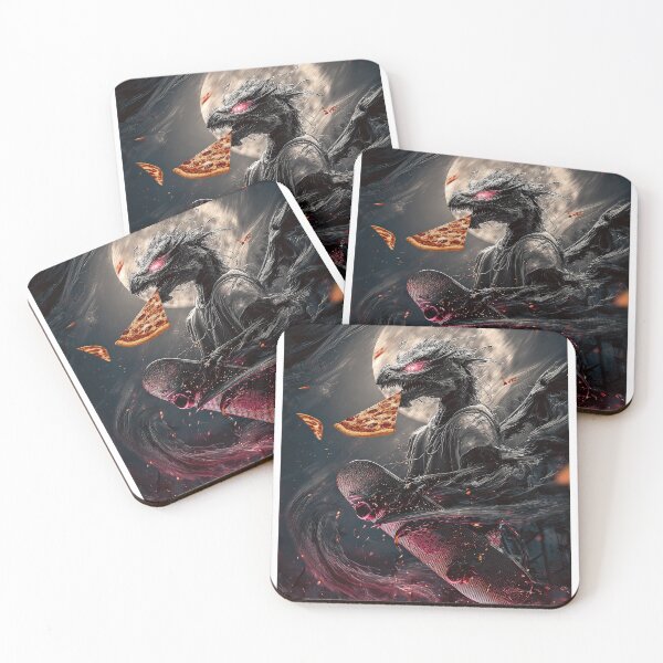 Item preview, Infernal Pizza Dragon – Dark Fantasy Surreal Beast Art designed and sold by Grafititee.