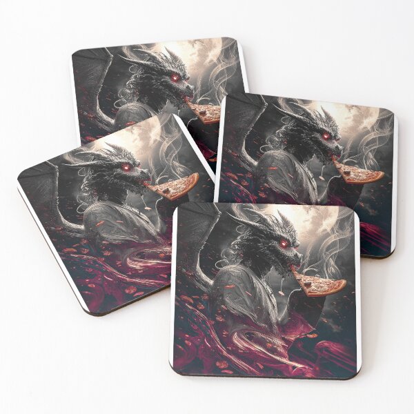 Item preview, Infernal Pizza Dragon – Dark Fantasy Surreal Beast Art designed and sold by Grafititee.