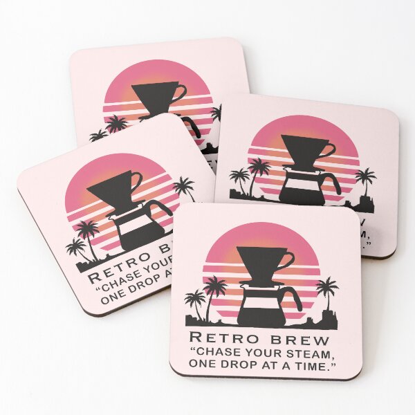Item preview, Synthwave Coffee Logo with Tropical Sunset designed and sold by Senorona.