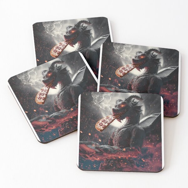 Item preview, Infernal Pizza Dragon – Dark Fantasy Surreal Beast Art designed and sold by Grafititee.