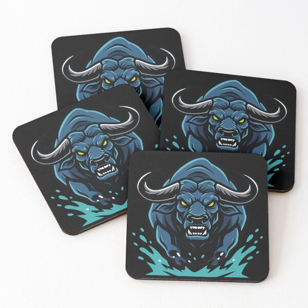 Item preview, Electric Blue Bull Charge Mascot Bull designed and sold by PixelStudioBe.