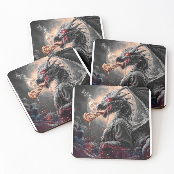 Item preview, Infernal Pizza Dragon – Dark Fantasy Surreal Beast Art designed and sold by Grafititee.