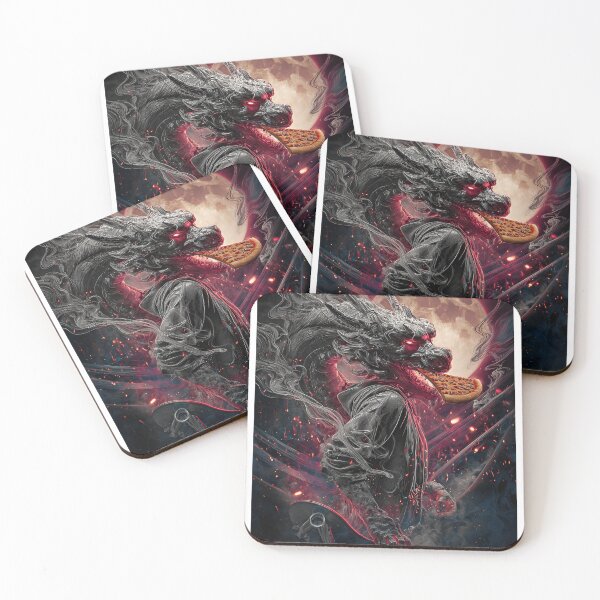 Item preview, Infernal Pizza Dragon – Dark Fantasy Surreal Beast Art designed and sold by Grafititee.