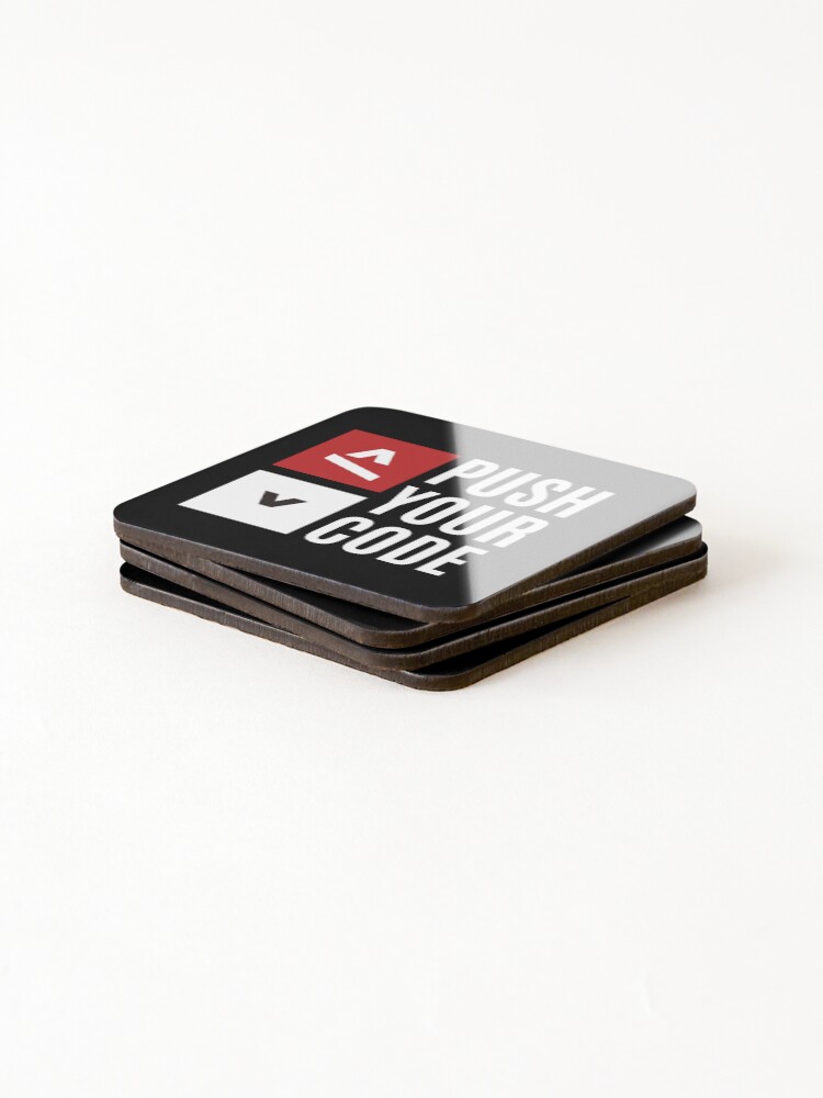 Thumbnail 4 of 5, Coasters (Set of 4), Push Your Code Programmer Humor Design for Developers designed and sold by WolfGZ.