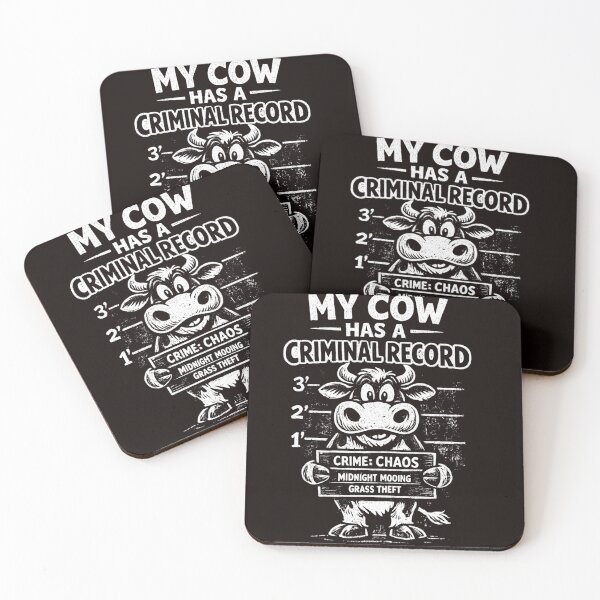 Item preview, My Cow Has A Criminal Record Cow Lover Farm Humor designed and sold by Pawsome Quotes.