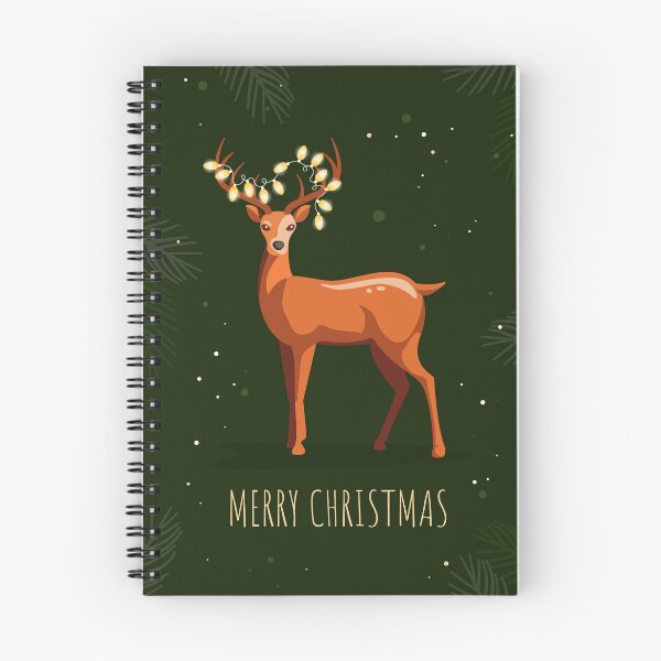 Aperçu de l'œuvre Adorables cerfs de Noël avec des guirlandes sur les bois créée et vendue par CHERRY--SHOP.