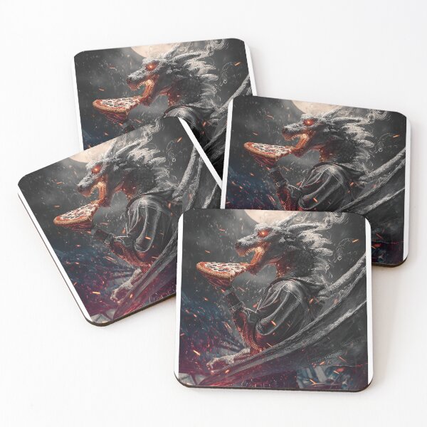 Item preview, Infernal Pizza Dragon – Dark Fantasy Surreal Beast Art designed and sold by Grafititee.