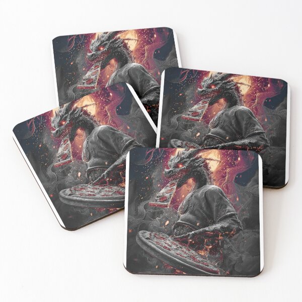 Item preview, Infernal Pizza Dragon – Dark Fantasy Surreal Beast Art designed and sold by Grafititee.