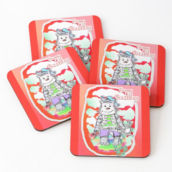 Item preview, Zany Cowboy Cat with Snake Lasso and Lollypop (Drawing by ACCI) Happy Birthday designed and sold by VanyssaGraphics.