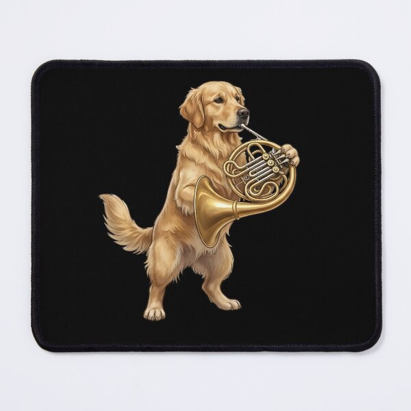 Item preview, Golden Retriever Playing French Horn Player Dog Lover designed and sold by DoodleTortle.