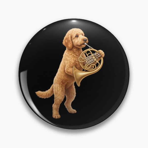 Item preview, Goldendoodle Playing French Horn Player Dog Lover designed and sold by DoodleTortle.