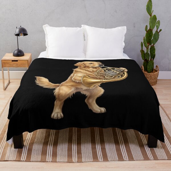 Item preview, Golden Retriever Playing French Horn Player Dog Lover designed and sold by DoodleTortle.