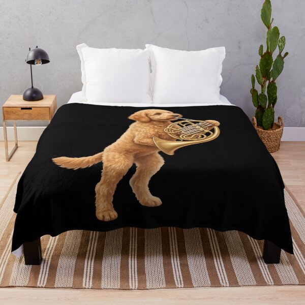 Item preview, Goldendoodle Playing French Horn Player Dog Lover designed and sold by DoodleTortle.