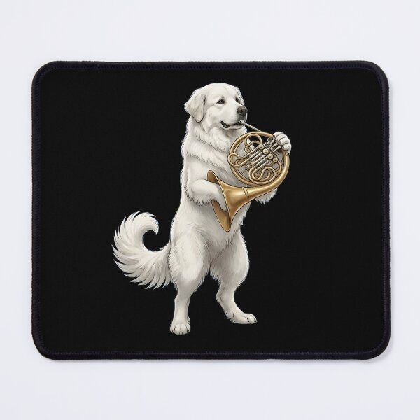 Item preview, Great Pyrenees Playing French Horn Player Dog Lover designed and sold by DoodleTortle.