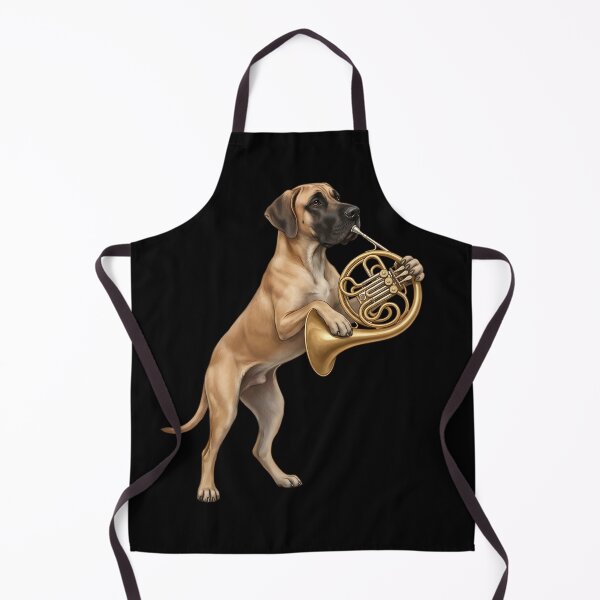 Item preview, Great Dane Playing French Horn Player Dog Lover designed and sold by DoodleTortle.