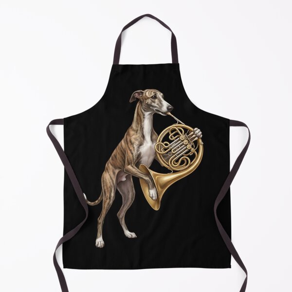 Item preview, Greyhound Playing French Horn Player Dog Lover designed and sold by DoodleTortle.
