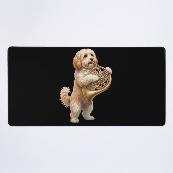 Item preview, Havanese Playing French Horn Player Dog Lover designed and sold by DoodleTortle.