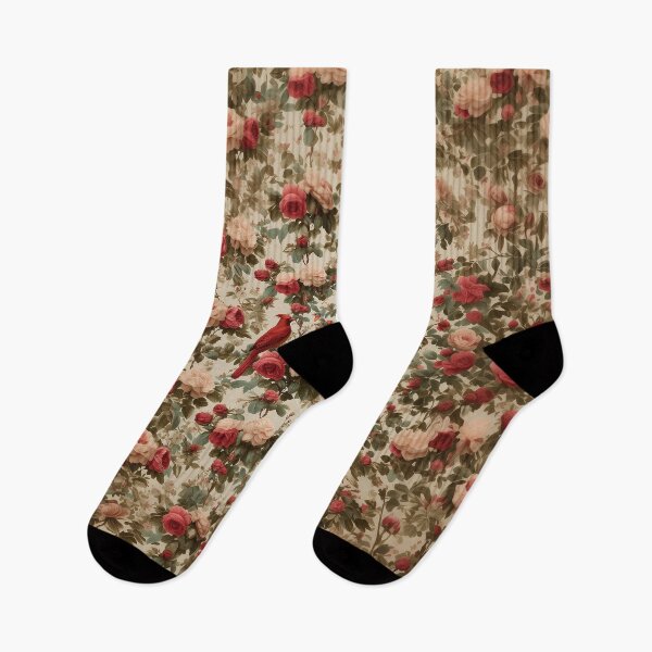 Item preview, Rose garden with robin and cardinal birds designed and sold by lifewithbirds.