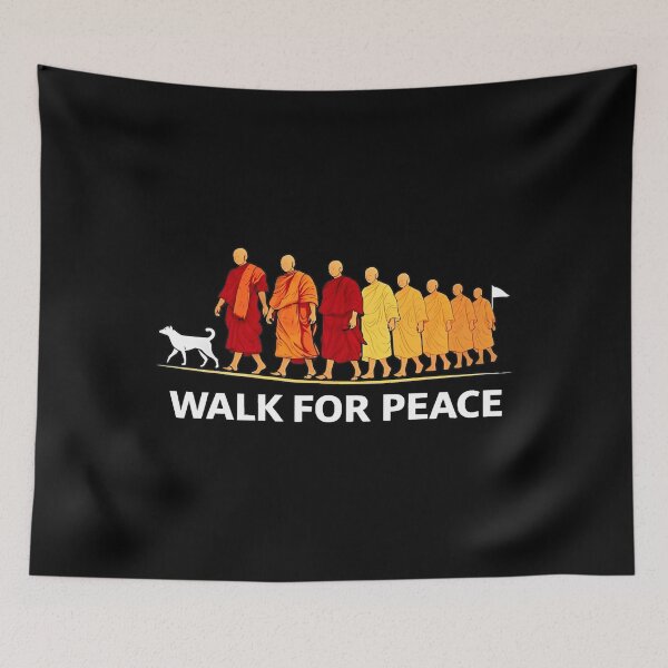 Item preview, Walk for Peace Monks with Aloka Dog designed and sold by Malosortin.