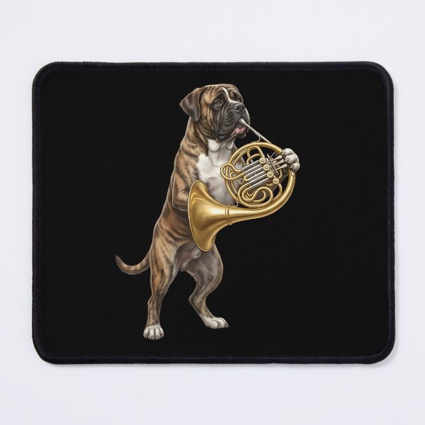 Item preview, Mastiff Playing French Horn Player Dog Lover designed and sold by DoodleTortle.