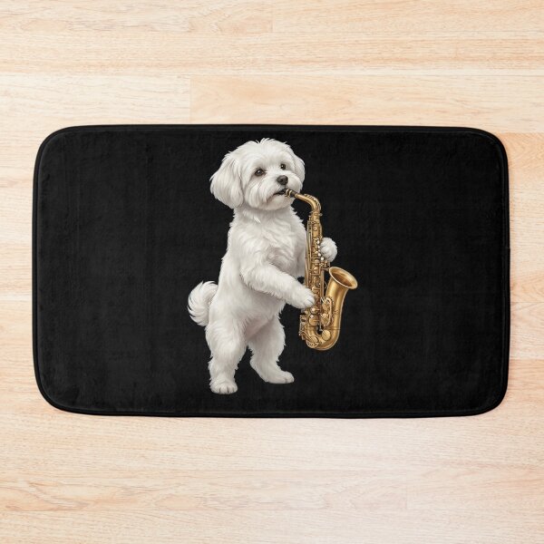 Item preview, Maltese Playing Saxophone Player Saxophonist Dog Lover designed and sold by DoodleTortle.