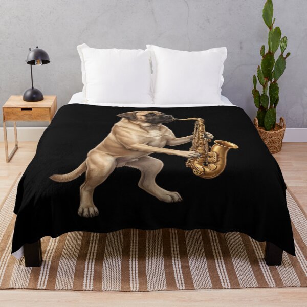 Item preview, Mastiff Playing Saxophone Player Saxophonist Dog Lover designed and sold by DoodleTortle.
