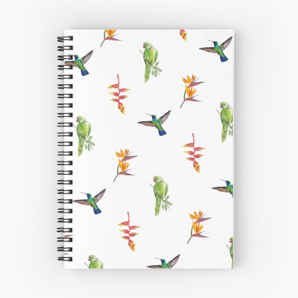Item preview, Parakeet & Hummingbird print designed and sold by LBWildArt.
