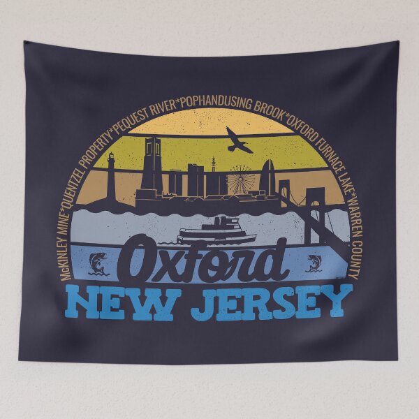 Artikelvorschau, Oxford New Jersey Sunset Retro Vintage Lokalstolz Logo entworfen und verkauft von CRHPOD20.