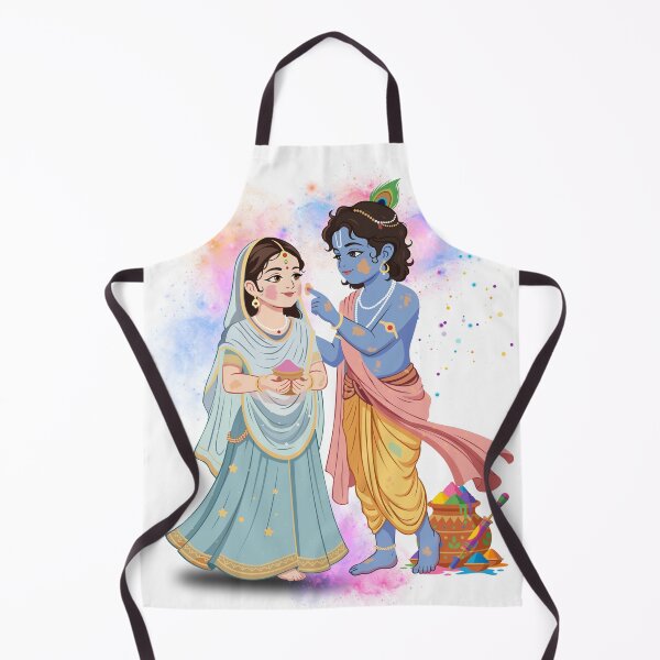 Item preview, Krishna Radha Holi Festival Art – Hindu Color Powder Celebration Illustration designed and sold by CHANCHANAI.