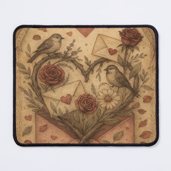 Item preview, Vintage Love Letter with Heart and Roses designed and sold by myforestfog.