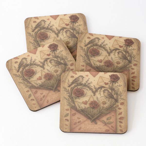 Item preview, Vintage Love Letter with Heart and Roses designed and sold by myforestfog.