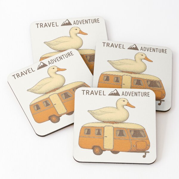 Item preview, Cute Travel Duck – Kawaii Vintage Camper Van designed and sold by Aloloco.