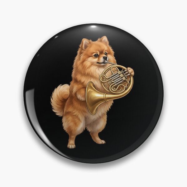 Item preview, Pomeranian Playing French Horn Player Dog Lover designed and sold by DoodleTortle.