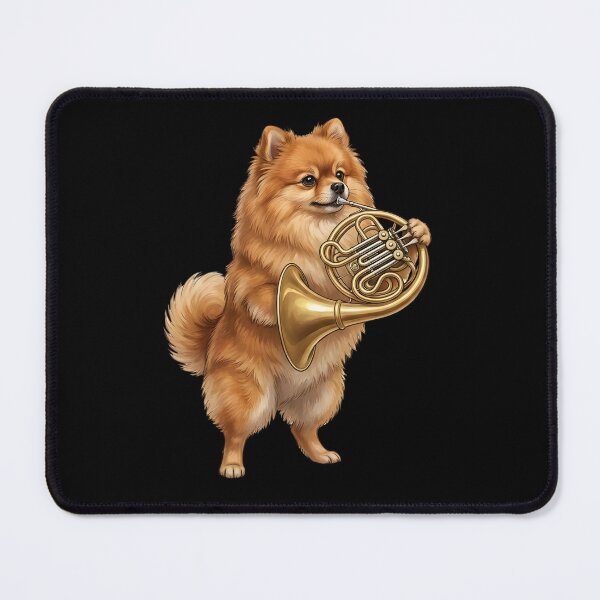 Item preview, Pomeranian Playing French Horn Player Dog Lover designed and sold by DoodleTortle.